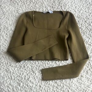 NWOT Zara Square Neck Crop Top